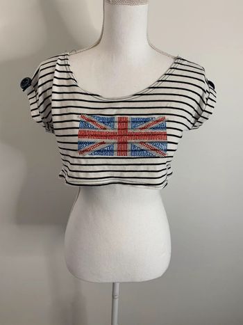 Crop Top marinière Angleterre Vintage TXS