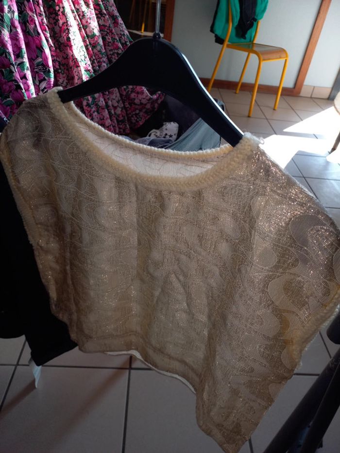 Blouse croc top vintage or - photo numéro 3