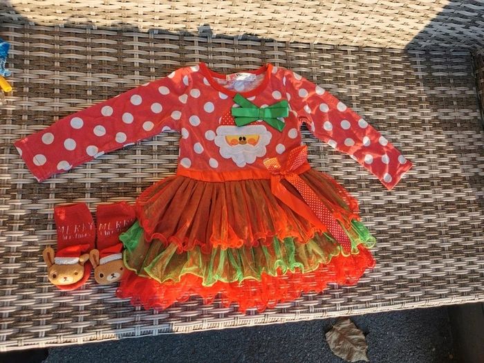 Robe tunique de Noël et chaussons