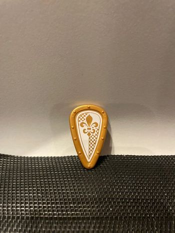 Playmobil bouclier chevalier Lys doré et blanc 6847 moyen âge pièces détachées