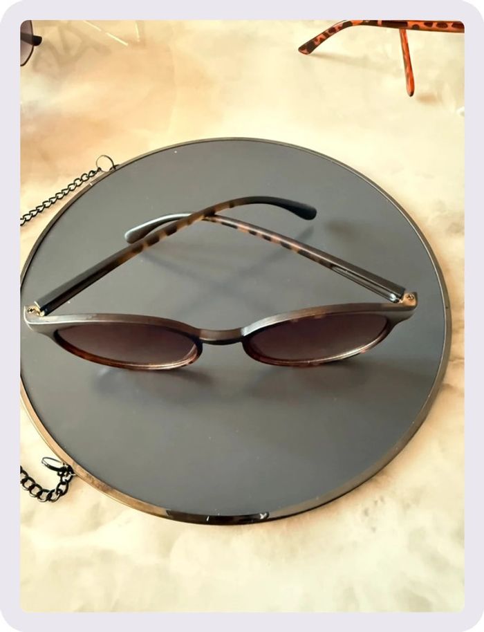 Lunette de soleil ronde léopard - photo numéro 3