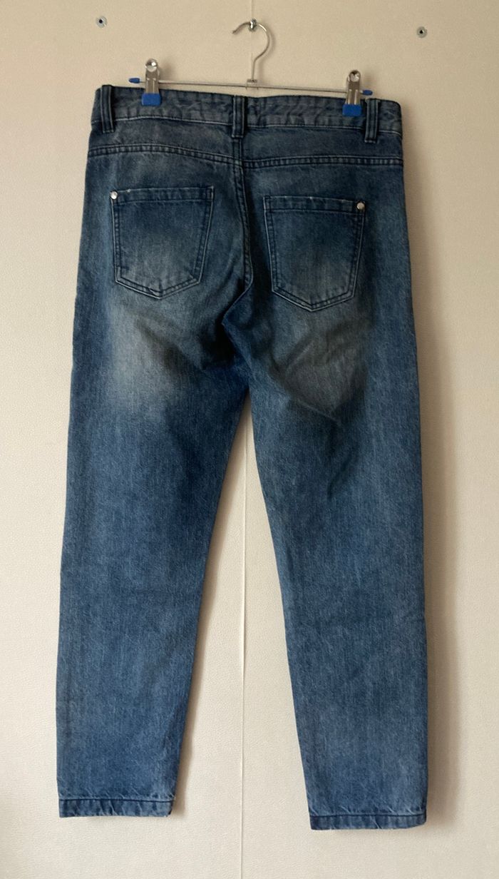 jeans droit troué coupe boy fit - photo numéro 2
