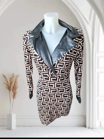 Robe droite velours  et simili cuir M