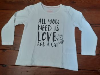 Sweet blanc motif chat et écriture noirs