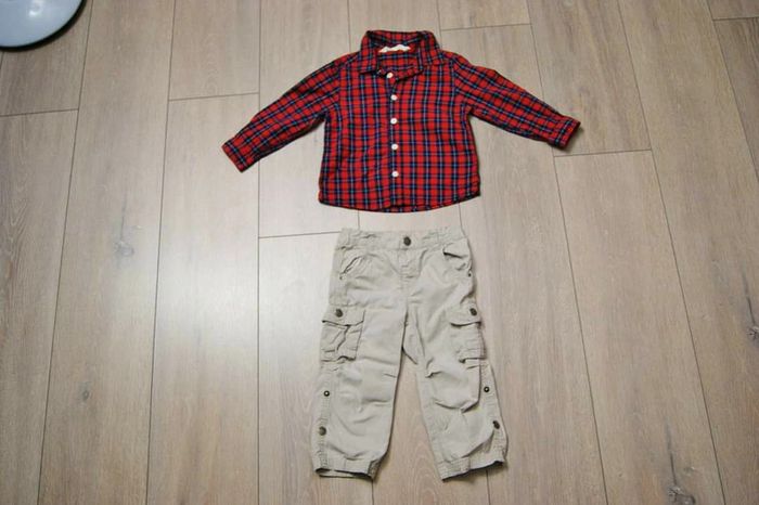 Ensemble pantalon et chemise. Garçon 24 mois. Marque h&m et Kidkanai