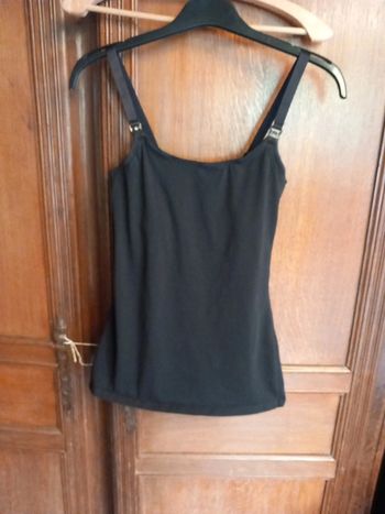 🍓débardeur top bretelle T36 coton NOIR