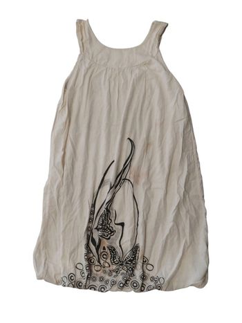 🎀 Jolie robe d'été blanche avec motifs - Taille 10 ans