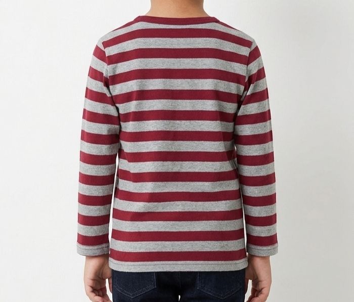 T-shirt manches longues rayé rouge et gris - Tex - 5/6 ans - photo numéro 2