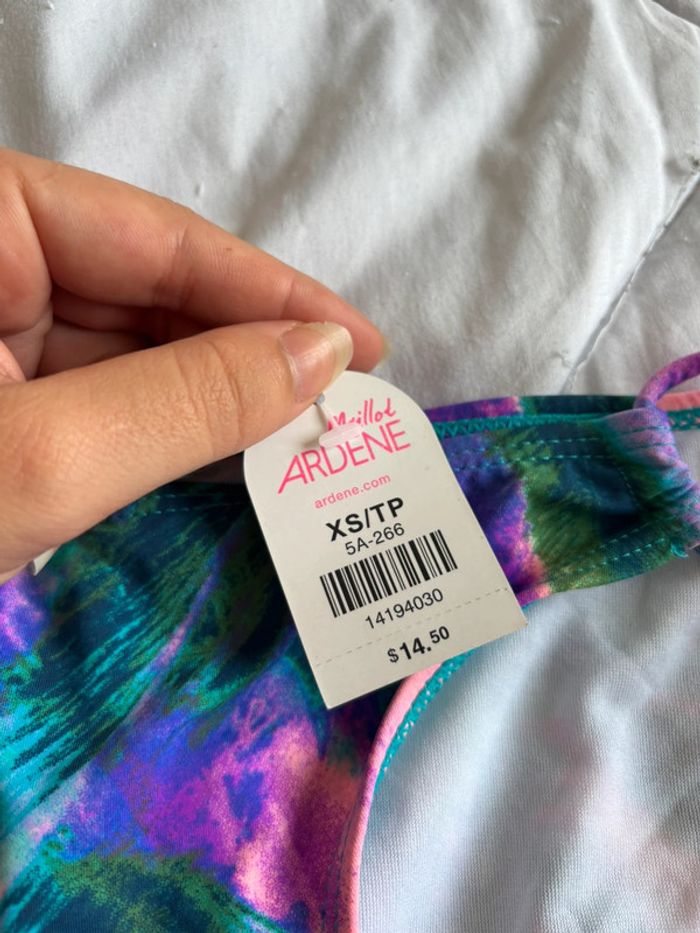 Bas de maillot de bain bikini multicolore motif feuillage Ardene taille XS/34 neuf - photo numéro 7
