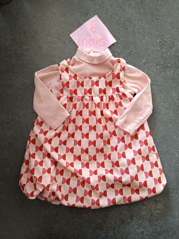 Ensemble robe bouffante saumon 6 mois