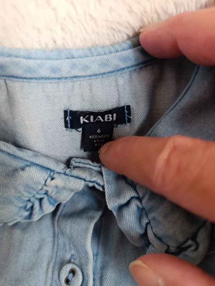 Robe chemise imitation jean , Kiabi 6 mois - photo numéro 3
