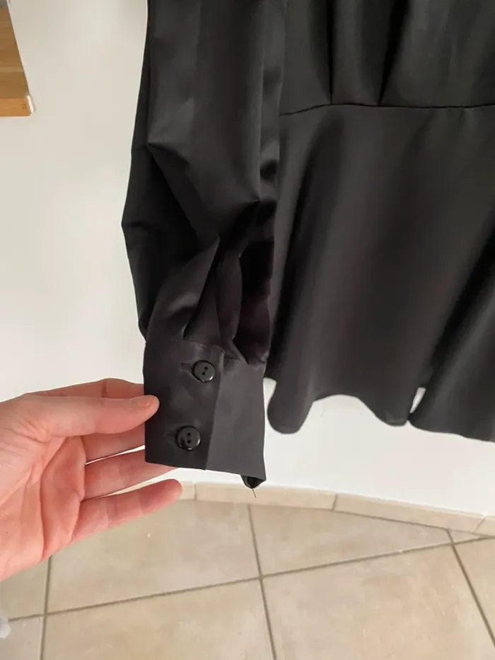 Robe chemise satiné noir pimkie - photo numéro 5
