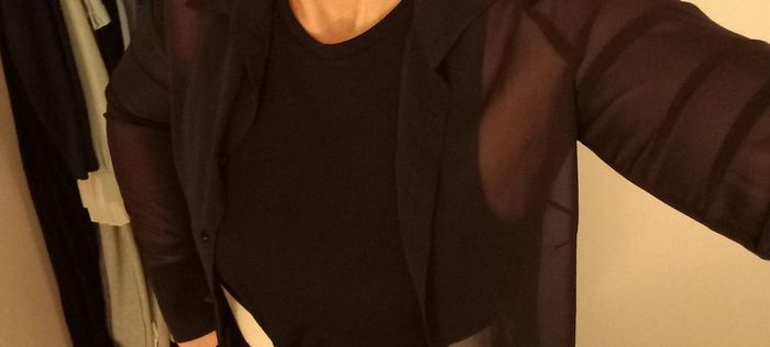 Chemisier noir transparent vintage - photo numéro 2