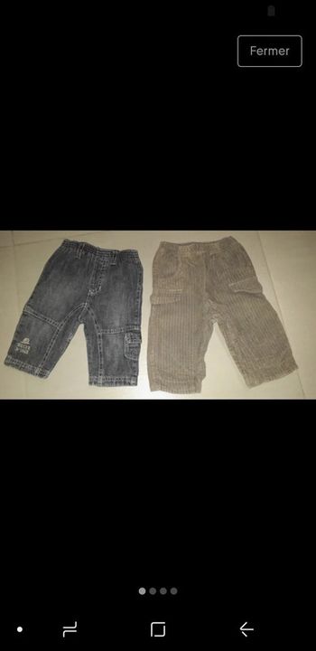 Lot de 2 pantalons hiver Sucre d'orge 3 mois