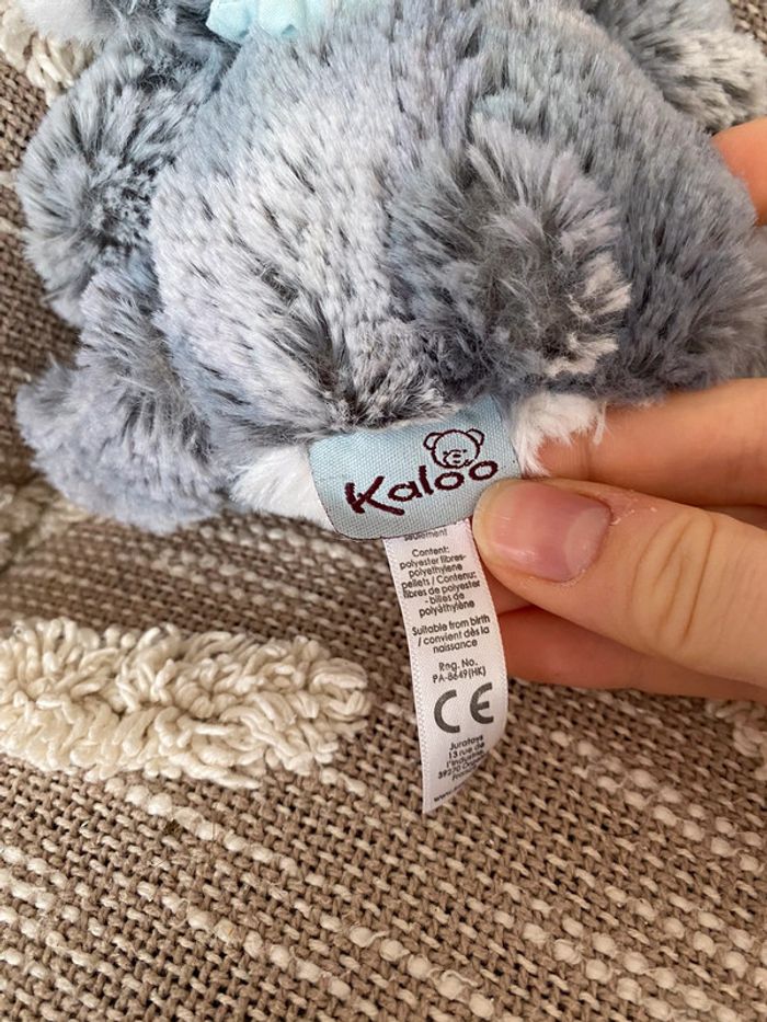 Peluche doudou 16cm kaloo koala gris blanc et bleu parfait état - photo numéro 4