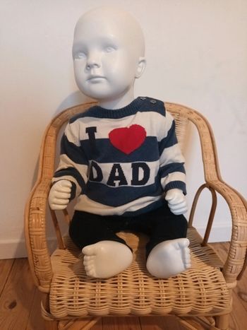 Pull H&M i love dad taille 4-6 mois (68cm)