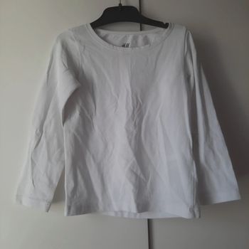 T-shirt H&M blanc fille 92cm neuf