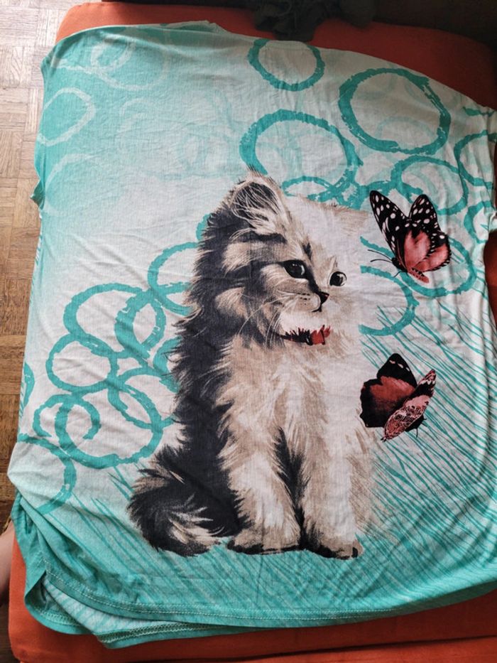 Tee shirt recto verso chat et papillon - photo numéro 5
