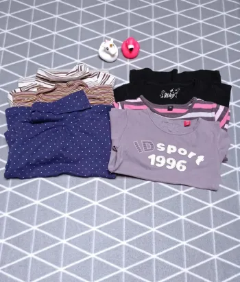 🦄 Lot 3 t-shirts manches longues et 3 sous-pulls, 3 ans