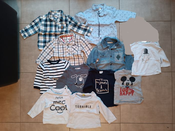 Lot T-shirt manches longues garçon 9 mois