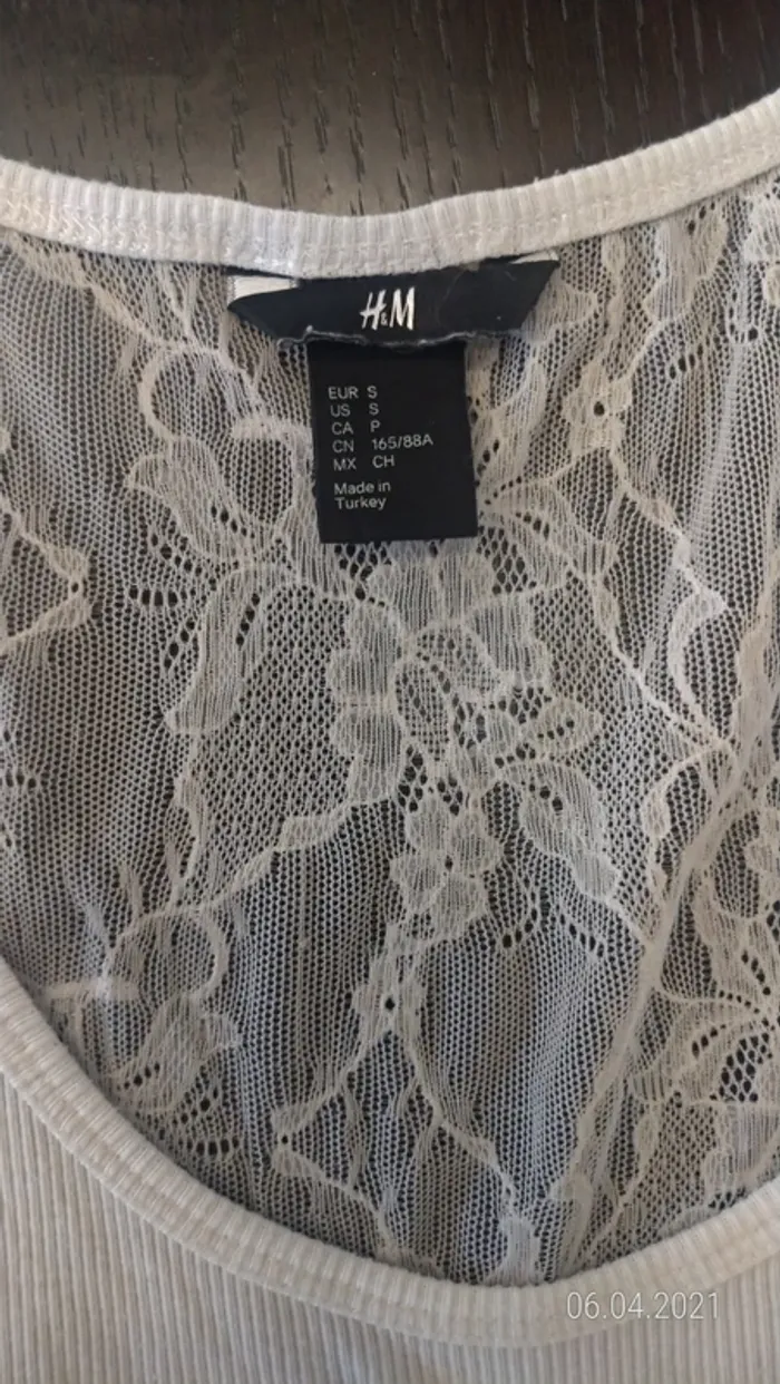 Débardeur long blanc haut de dos dentelle - photo numéro 2