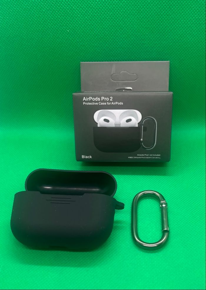 Coque AirPods Pro 2 - silicone souple / noir - photo numéro 2