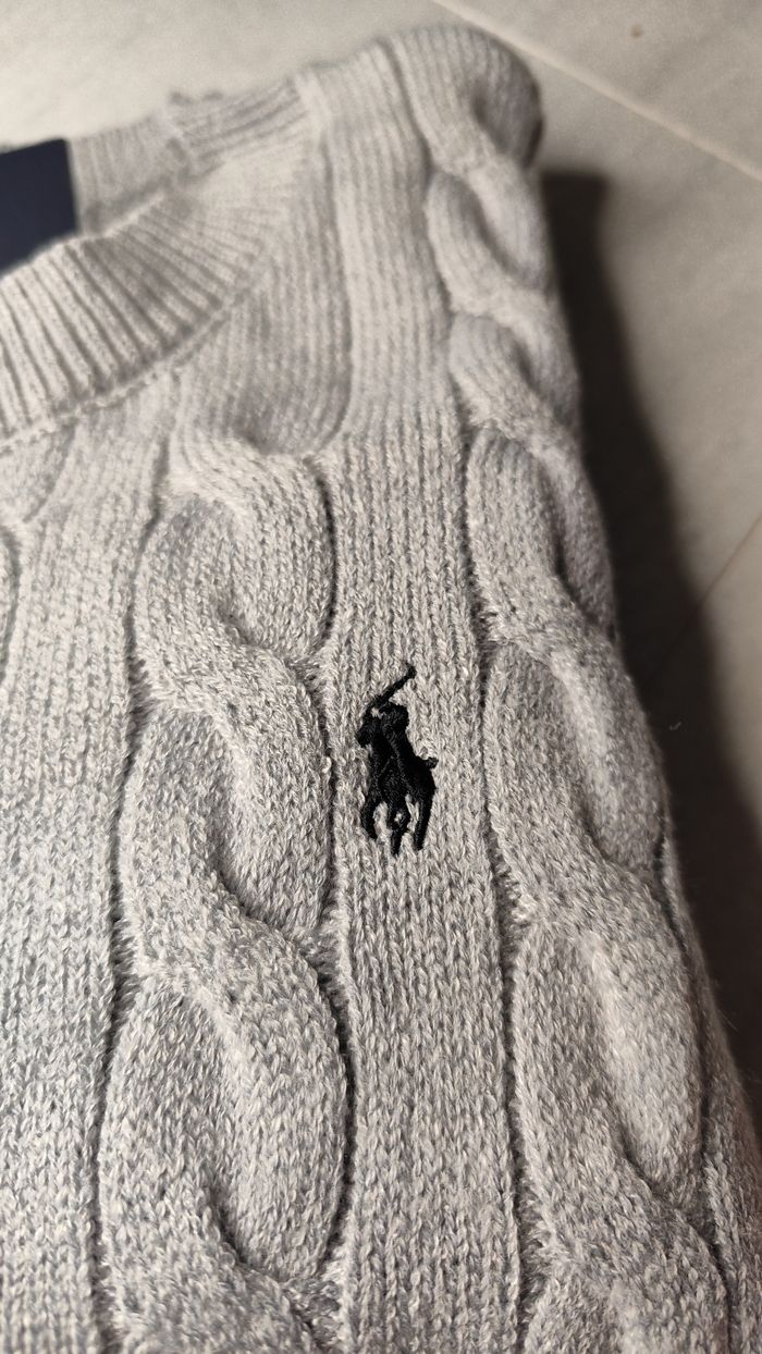 Pull Ralph Lauren tosadé gris - Taille M - photo numéro 2