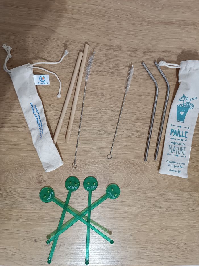 Lot pailles réutilisables + mélangeurs 🌿🥤 - photo numéro 4