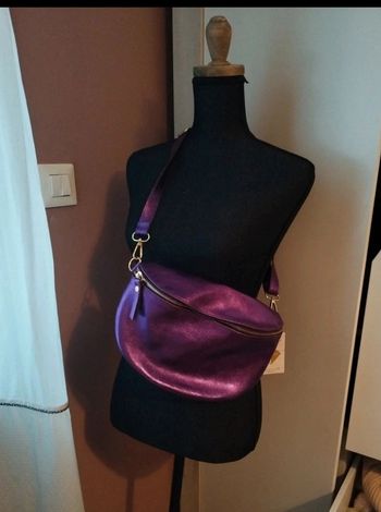 Sacoche femme violette pailletée