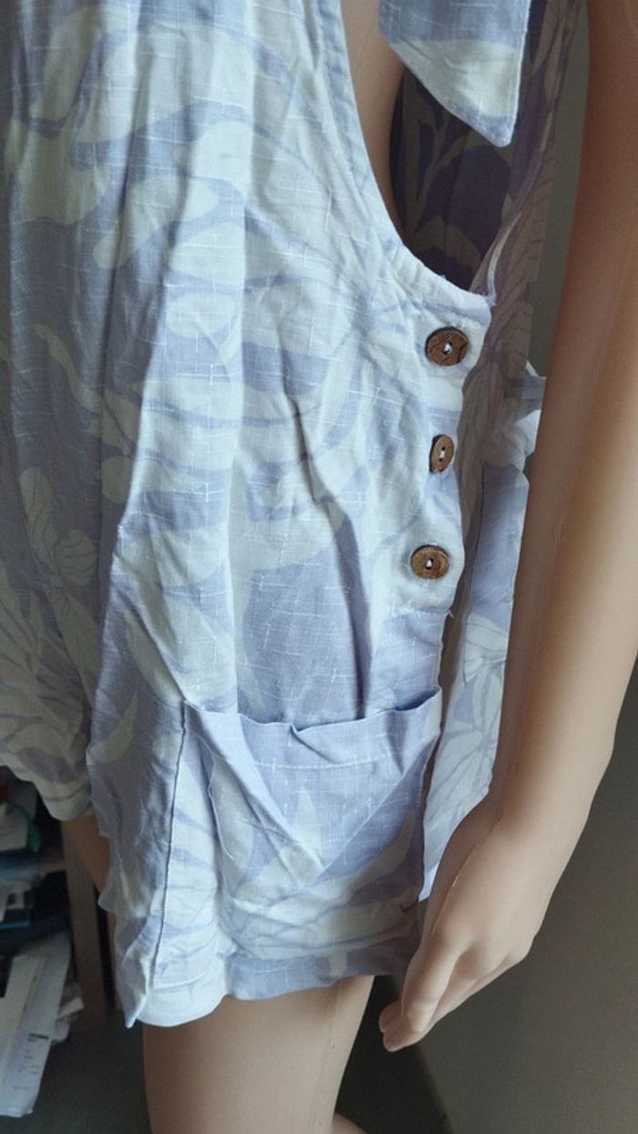 Combishort lilas et blanc kiwi + punch taille m femme - photo numéro 5