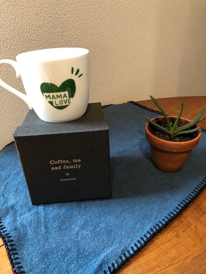 Mug Émoi Émoi Mama love vert sapin porcelaine 425 ml NEUF boîte cadeau