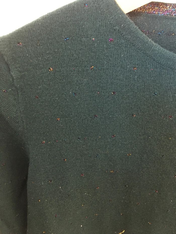 Pull pailleté vert sapin neuf Mango - photo numéro 2