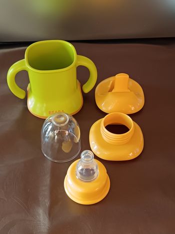 Tasse Evoluclip 3 en 1 BEABA Vert/Jaune Orangé