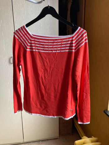 Superbe pull ligné avec perles Vintage années 80