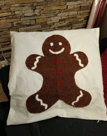 Housse de coussin Noël - Bonhomme Pain d'Epices - 45x45cm - Neuve