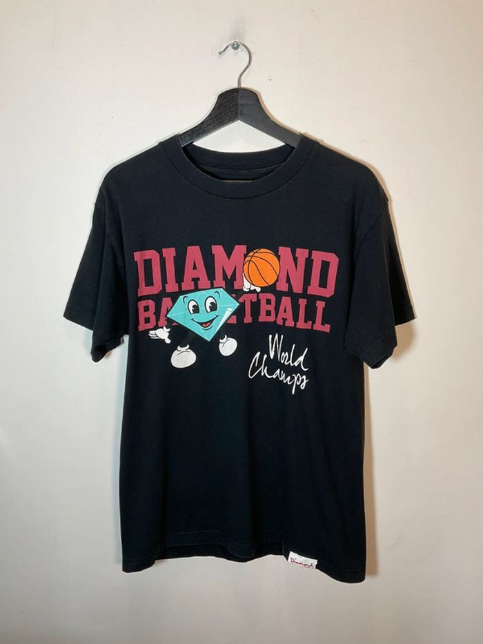 T-shirt noir pour homme Diamond Basketball taille M fabriqué aux USA 324
