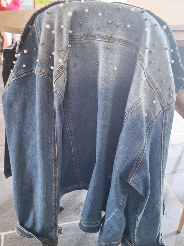 Veste jeans perles - photo numéro 2