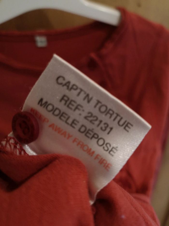 T-shirt en rouge Captain Tortue 8 ans - photo numéro 7