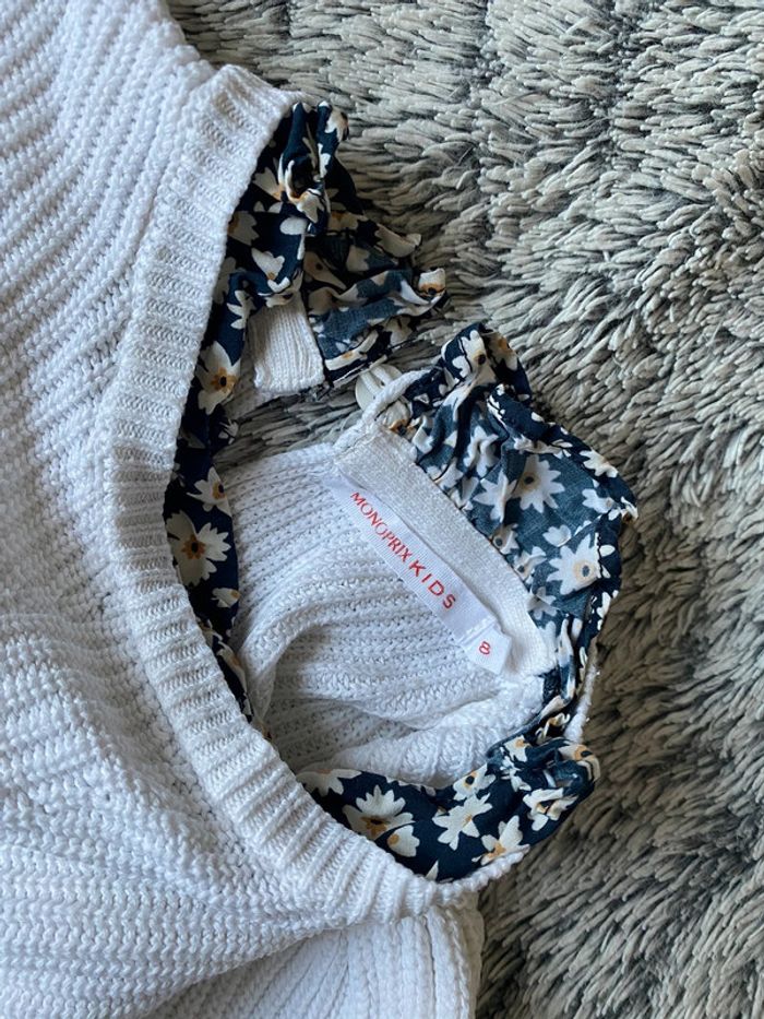 Magnifique pull Monoprix blanc details liberty - 8 ans - photo numéro 4