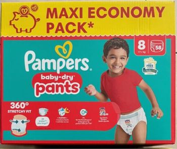 1 carton de couches Pampers  taille 8
