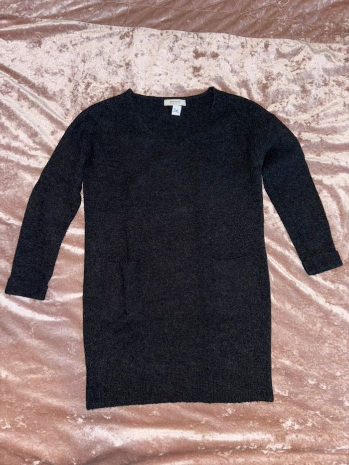 Sweat-shirt / pull long / tunique gris foncé - photo numéro 2