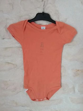 Body mixte 24 mois manches courtes orange petit bateau