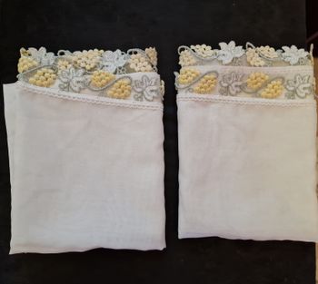 Lot 2 Rideaux Grappes Raisins Jaune Vert