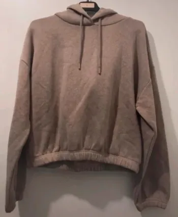 Haut unisexe gémo à capuche beige taille M