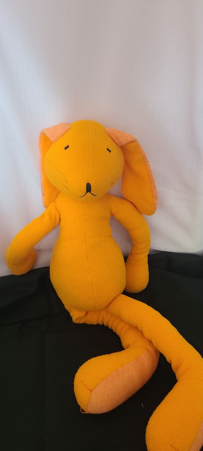 LAPIN LE PRINTEMPS DOUDOU PELUCHE EXCLUSIVE EDITION SPECIALE ORANGE 60 CMS - - photo numéro 2