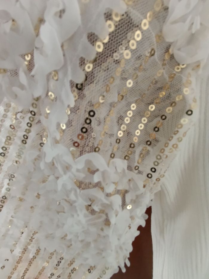 Pull femme manches sequins et fleurs - photo numéro 7