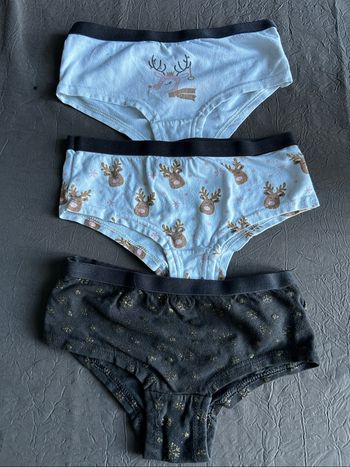 Lot de 3 culottes shortys Noël petite fille