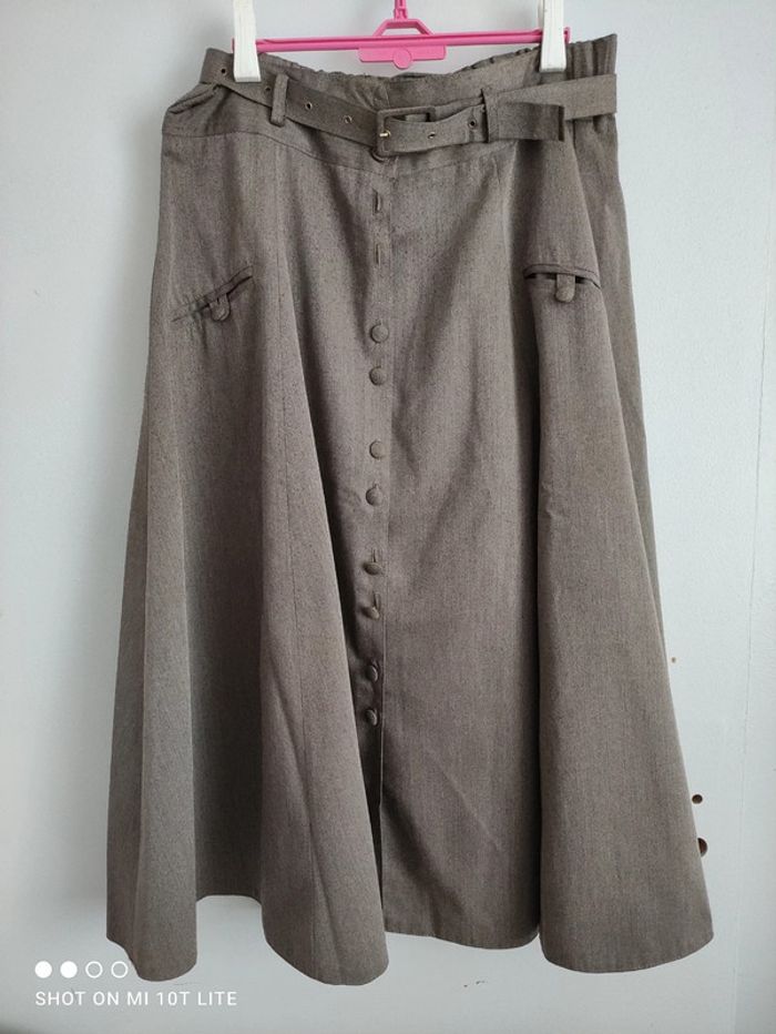 Jupe chinée marron Vintage