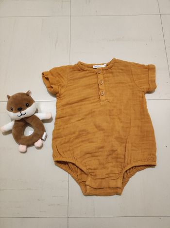 Barboteuse couleur curry taille 3 Boutchou