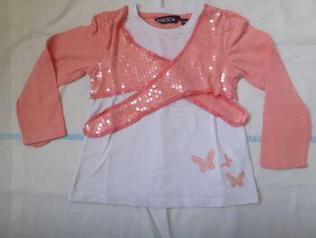 Sweet blanc effet boléro saumon recouvert de strass